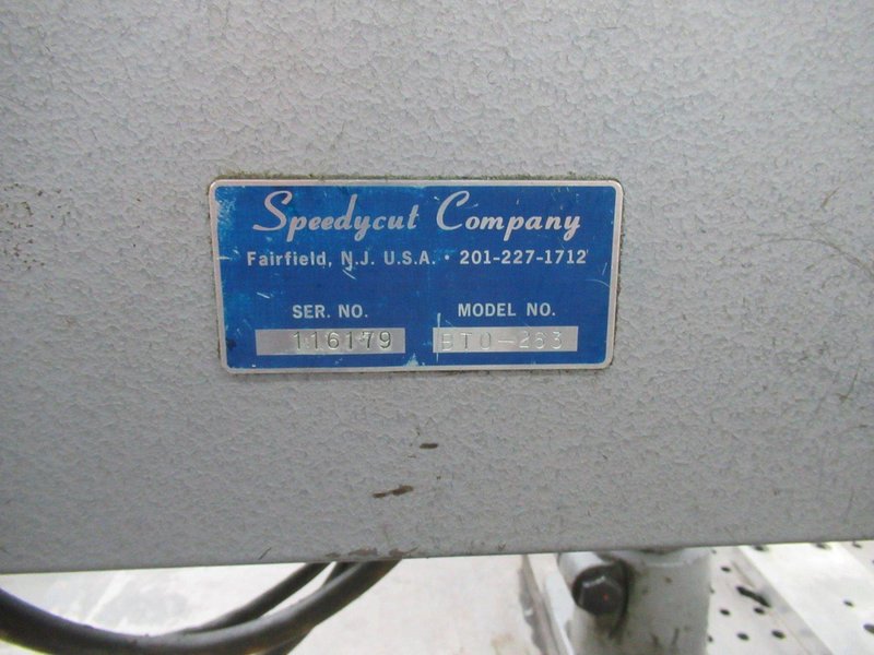 SpeedyCut ST-0 Tapping Machine with 5" Throat W/ Foot Pedal, Mounted On Metal Table