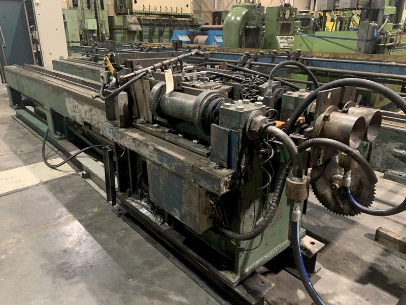 50,000 LBS x 38&#039; VAUGHN DOUBLE PULL/ SINGLE CHAIN DRAW BENCH: STOCK #13578