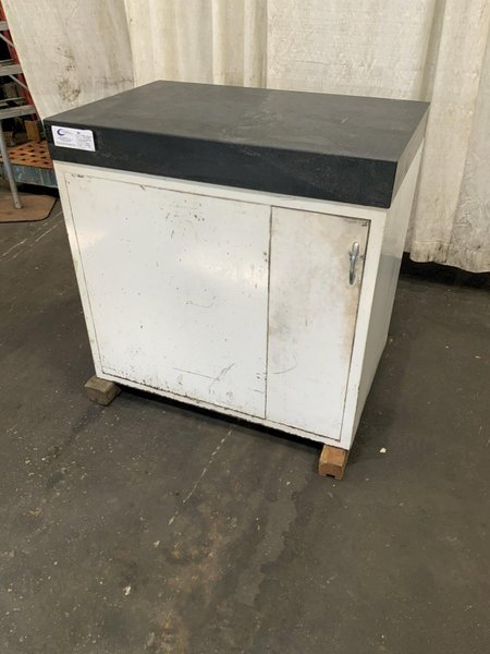 24" X 36" X 4" THICK BLACK GRANITE SURFACE PLATE WITH CABINET: STOCK #81129