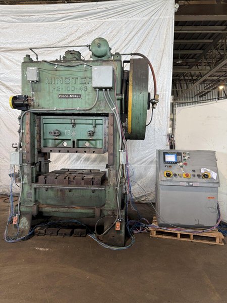100 TON MINSTER P2-100-48 PIECE MAKER STRAIGHT SIDE HIGH SPEED PRESS. STOCK # 1004725