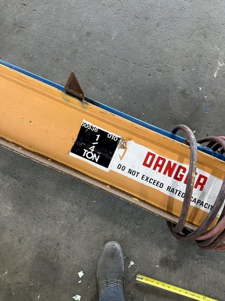 1/4 TON X 15&#039; ABELL-HOWE JIB CRANE. STOCK # 0365424