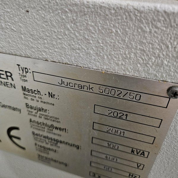 11" X 39" JUNKER JUCRANK 5000/50 CNC GRINDING MACHINE. STOCK # 0328726