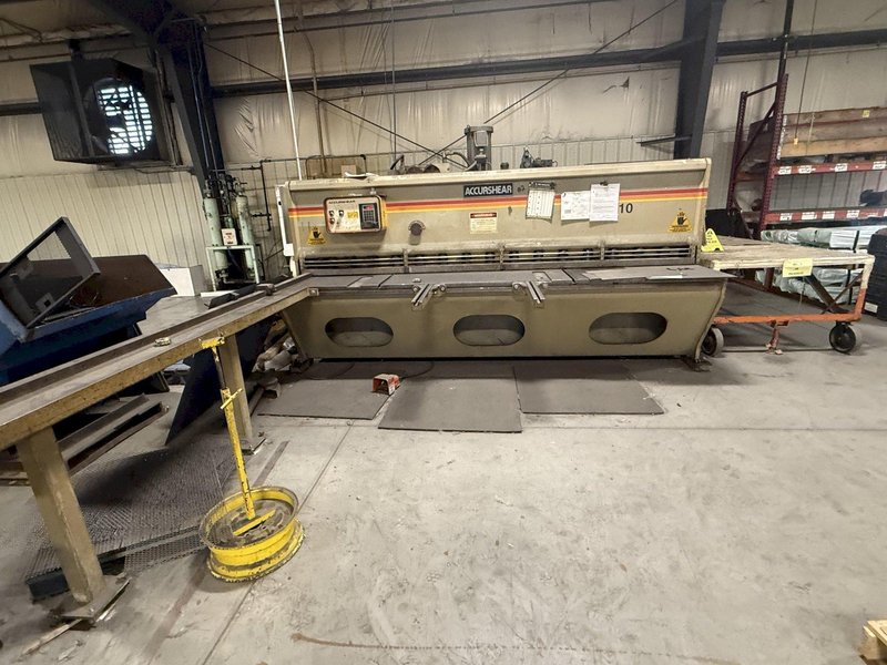 10&#039; x 1/4&quot; ACCURSHEAR MODEL #625010 HYDRAULIC POWER SQUARING SHEAR 1995: STOCK #23622