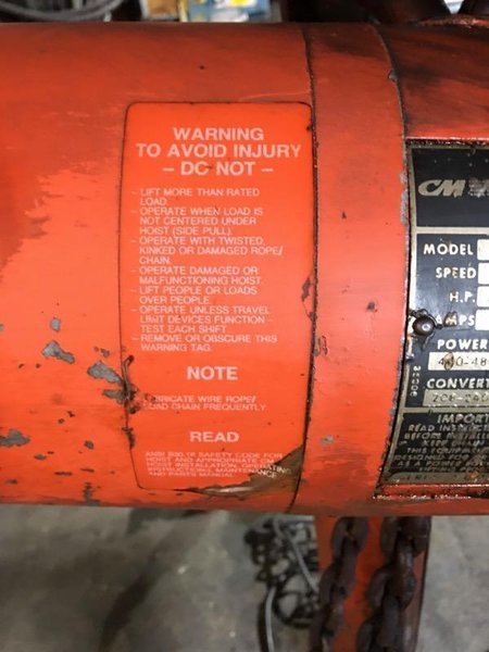 2 TON CM LODESTAR ELECTRIC CHAIN HOIST