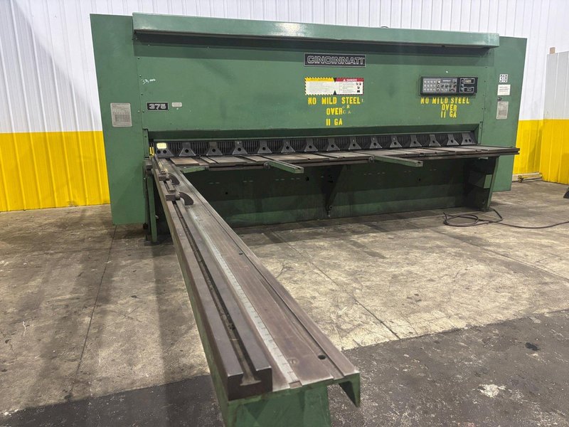 14&#039; X 3/8&quot; CINCINNATI 375 HS POWER SQUARING SHEAR WITH BACK GAUGE; FLOOR STANDING: YOBRO #24238