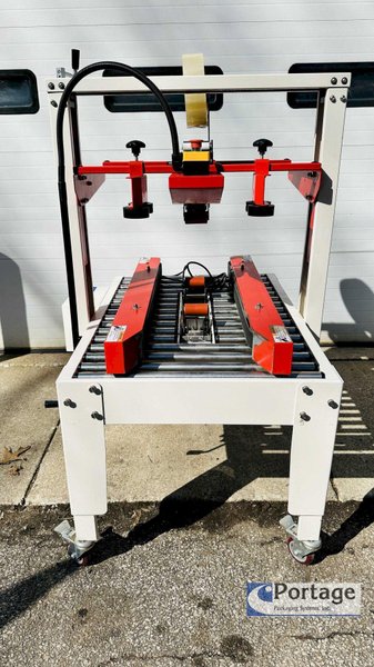 Eagle T100 Carton Sealer  |  Side Driven Belts  |  Top and Bottom 3” Tape Heads  |  Adjustable Carton Sealer