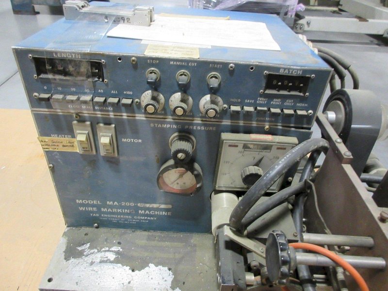 TAB Engineering Wire Marking Machine, Model MA-200- Auction Item