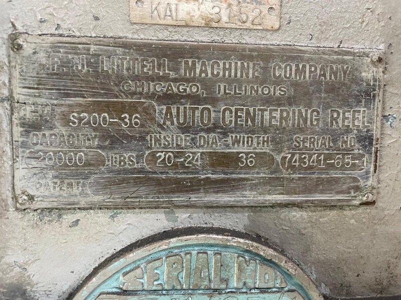 20,000 lbs. x 36&quot; Littell Pull Off Coil Reel with Coil Car