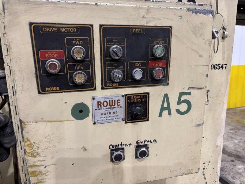 16,000 LBS X 30&quot; X 84&quot; OD ROWE MODEL #16030-DSV MOTORIZED COIL REEL UNCOILER: STOCK #22333