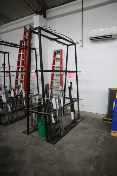 Vertical Material Storage Rack with Contents- Auction Item