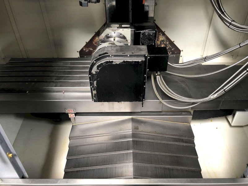 Akira Seiki SV1050 CNC 5-Axis Super Vertical Machining Center 2019 Chip Conveyor, With Detron GFA210 5-Axis Tilting Rotary Table