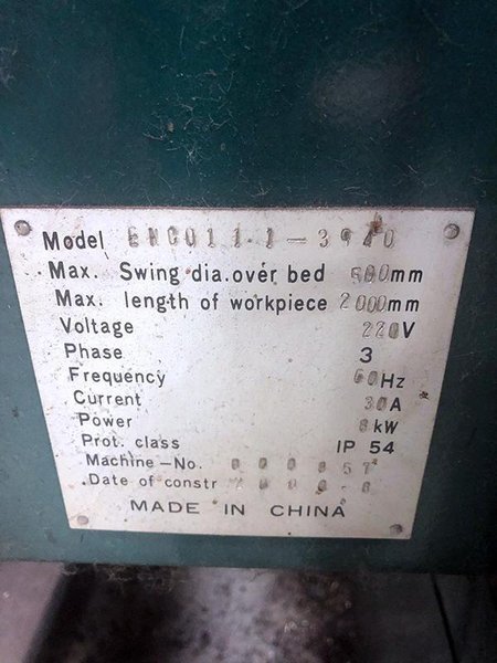 19-1/2&quot; X 78&quot; ENCO MODEL 11.1-3940 ENGINE LATHE: STOCK #77920