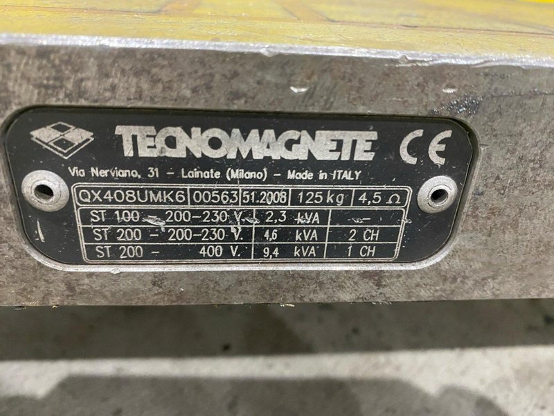 14&quot; x 29&quot; TECNOMAGNETE MODEL #QX408UMK6 MAGNETIC SURFACE CHUCK &amp; CONTROLS: STOCK #20551