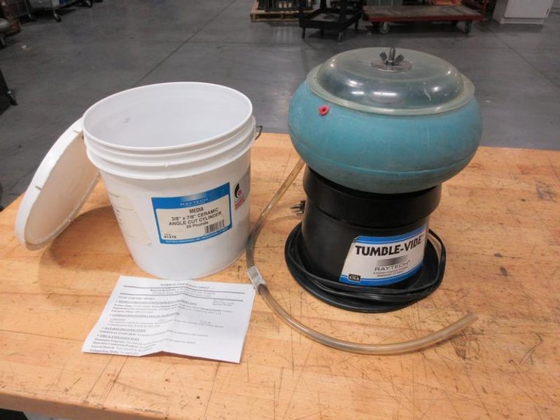 Raytech Tumble-Vibe and 1/3 Bucket of Deburring Media- Auction Item