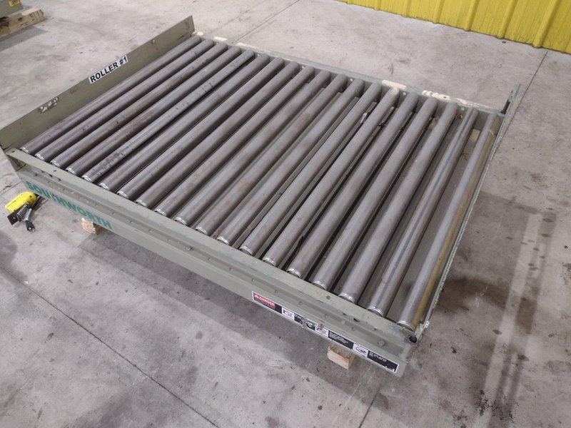 3800 LBS X 60" X 42" SOUTHWORTH MODEL #LS4-36 HYDRAULIC SCISSOR LIFT TABLE WITH ROLLER TOP, 110 VOLT: STOCK #20882