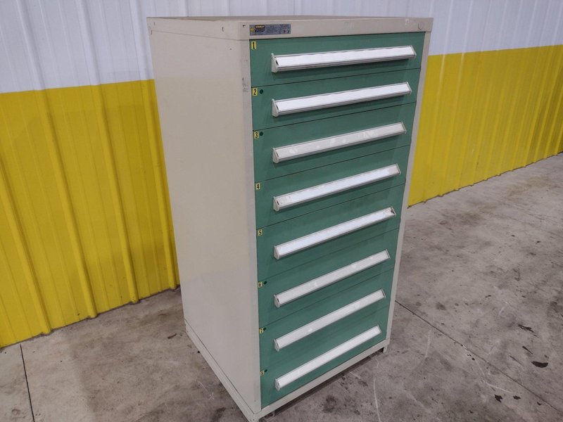 8 DRAWER VIDMAR INDUSTRIAL STORAGE CABINET 30" X 27.5" X 59": STOCK #21549 (18 AVAILABLE)