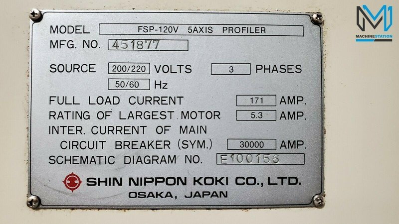 SNK FSP-120V CNC 5 Axis Profiler Mill