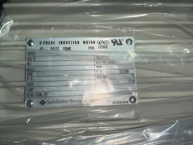 SUMITOMO HEAVY INDUSTRIES, INC. 5 HP GEAR DRIVE   -  RNYM5-1633-B-25