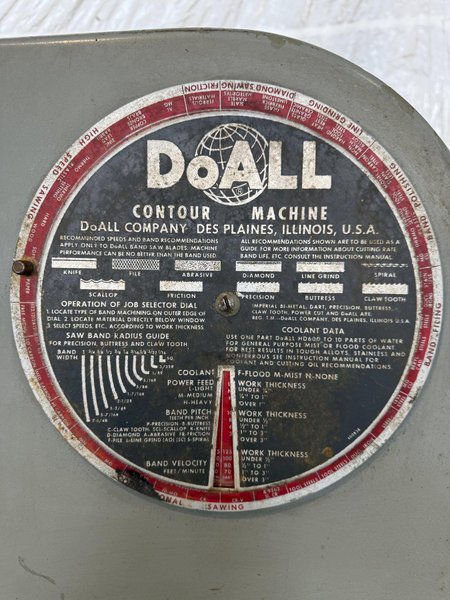 36" DOALL 3612-H VERTICAL BANDSAW. STOCK # 0217526.