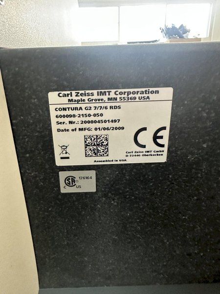 2009 ZEISS MODEL CONTURA G2 7/7/6 RDS CMM COORDINATE MEASURING MACHINE: YOBRO #23983