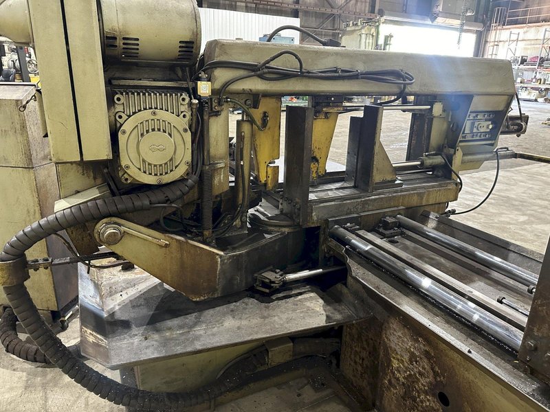 18" X 27" HYDMECH MODEL #S-25A AUTOMATIC HORIZONTAL MITER SAW WITH NESTING &amp; PLC100 CONTROL: STOCK #21001