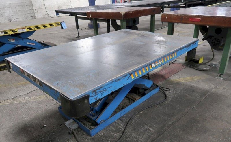 6,500 LB CAPACITY, 48" X 72" TABLE BISHAMON ELECTRIC/HYDRAULIC SCISSOR LIFT TABLE STOCK#3536