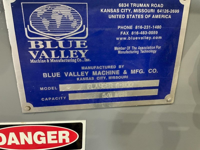 5/8" BLUE VALLEY MODEL # 6-1100 FLANGING MACHINE: STOCK #81361