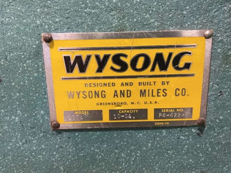 WYSONG 10 GAUGE 72" SHEAR  -  1072