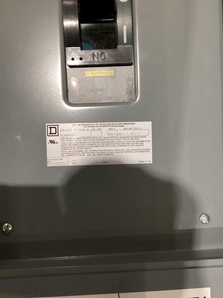 Square D NQ442L4 42 Circuit 400A Panelboard 240VAC 48VDC, 3PH, 4W USED