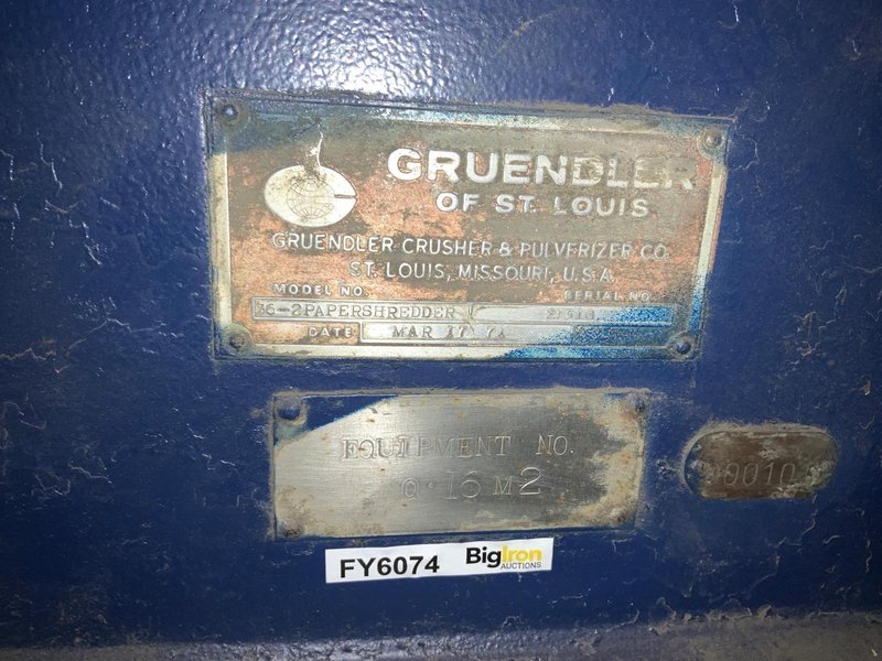 GRUENDLER 36-2 PAPER SHREDDER. STOCK # 1263022