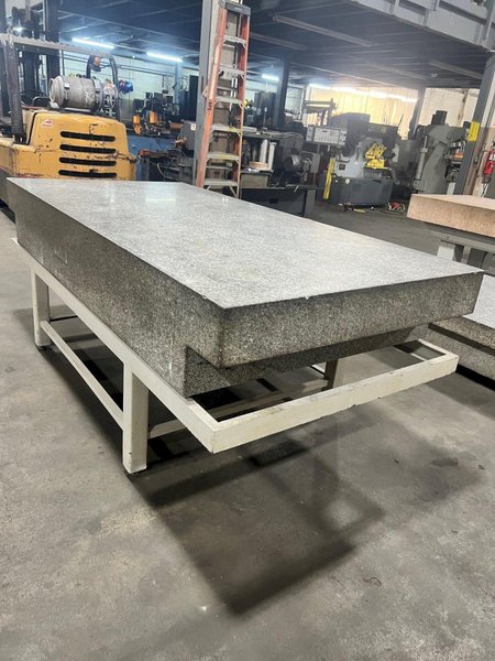 USED 8&#039; X 4&#039; X 14&quot; GRANITE SURFACE PLATE ON STAND, Stock# 11148