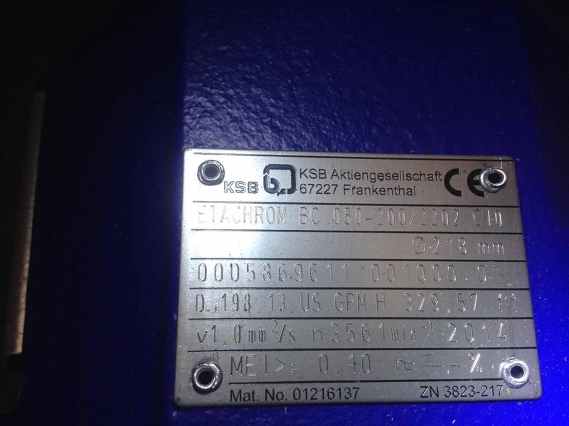 KSB Etachrom BC 050 - 200/2202 C10 Close-Coupled Pump