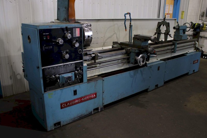 24&quot; X 124&quot; CLAUSING METOSA MODEL C24-124 ENGINE LATHE WITH METRIC THREADING &amp; 3.25&quot; HOLE