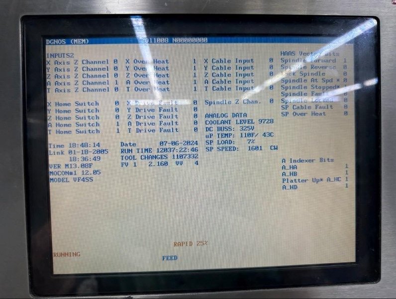 Haas VF4SS VMC, 2005 – Wired for 4th-Axis