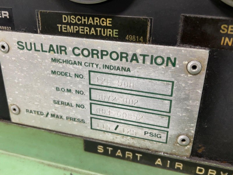SULLAIR ROTARY SCREW AIR COMPRESSOR   -  12B-50H