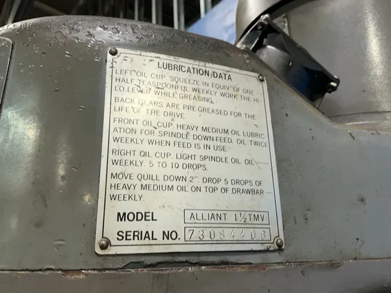 ALLIANT 9” X 42” VERTICAL MILL  -  ALLIANT 11/TMV