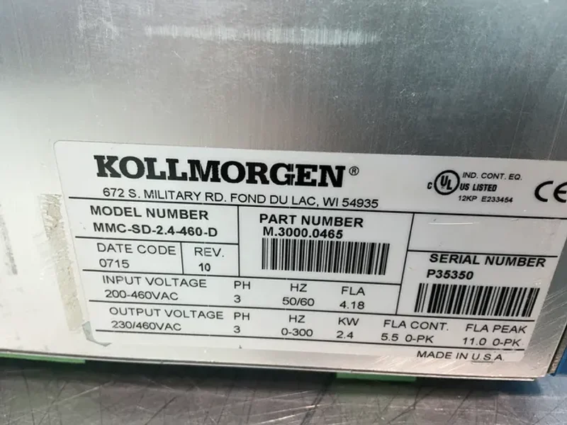 KOLLMORGEN SERVO DRIVE   -  MMC-SD-2.4-460D