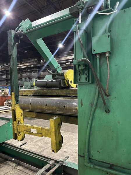 20,000 LB X 50&quot; ROWE MOTORIZED COIL REEL UNCOILER WITH COIL CAR: STOCK #20486