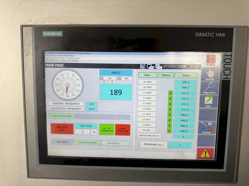 800 TON MINSTER E2-800-108-60 HEAVI-STAMPER STRAIGHT SIDE DOUBLE CRANK PRESS. STOCK #0430926