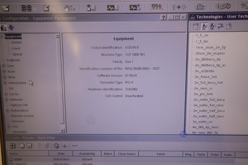 AgieCharmilles Cut 1000 CNC Wire EDM, Dual Spool Auto Thread - New 2018