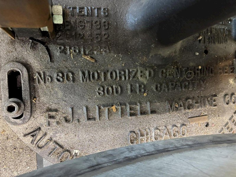 800 LB. X 12" LITTEL NO. 30 MOTORIZED UNCOILER. STOCK # 0779825