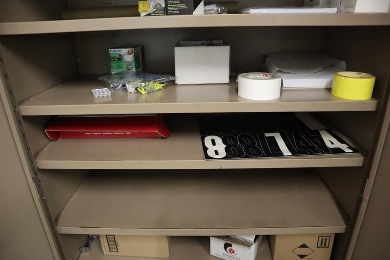 Equipto Metal Cabinet and Contents - 2 Door - (8)Shelves- Auction Item