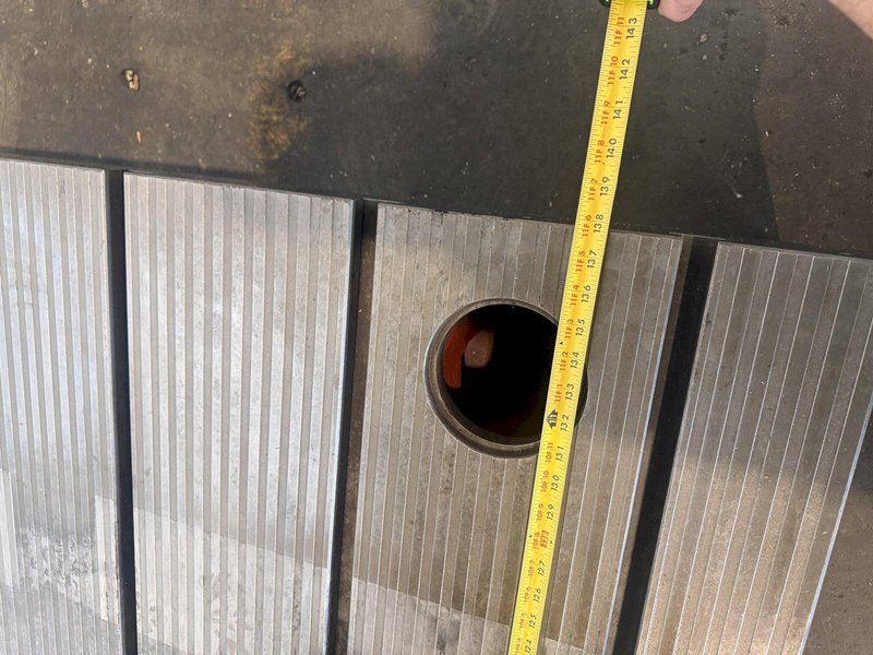 59" WIDE X 138" LONG X 12" TALL T-SLOTTED FLOOR PLATE. STOCK #0543426