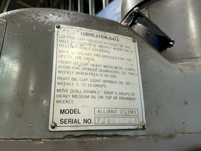 ALLIANT 9” X 42” VERTICAL MILL  -  ALLIANT 11/TMV