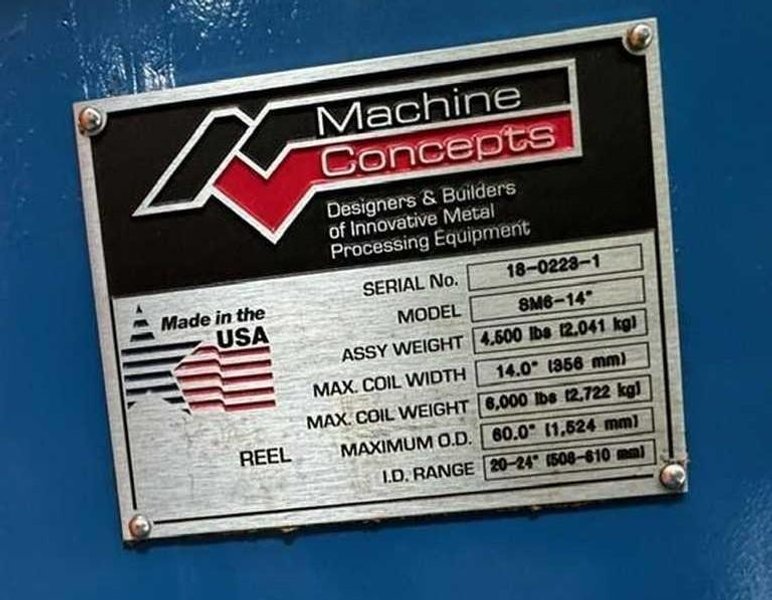 6,000# x 14" Machine Concepts Uncoiler