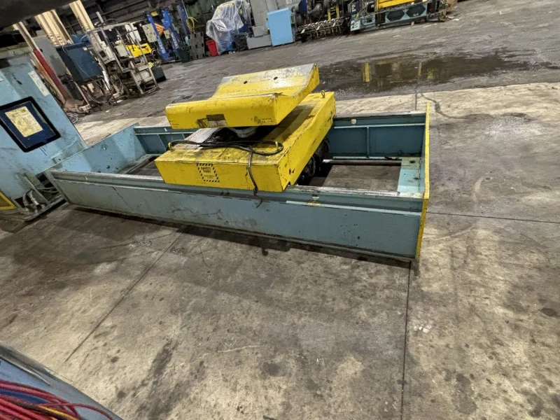20,000 LBS X 60" ASC MODEL 20/25W DOUBLE END MOTORIZED COIL REEL UNCOILER WITH ASC 30M COIL CAR STOCK# 4409