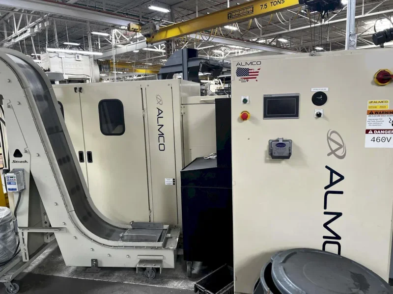 USED ALMCO MODEL V-14120 CONTINUOUS THRU-FEED VIBRATORY FINISHING SYSTEM, Year: 2022