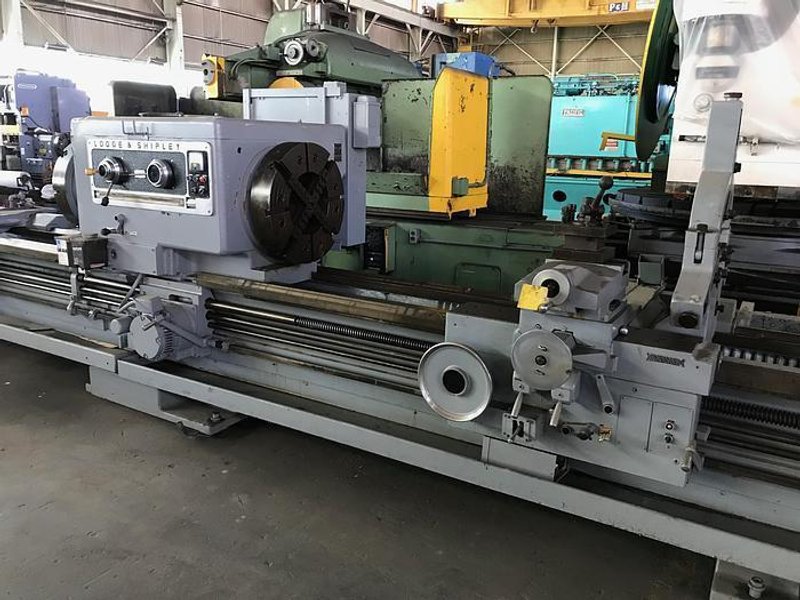 32.5" X 22'/10' LODGE &amp; SHIPLEY HOLLOW SPINDLE DUAL BED ENGINE LATHE: STOCK #10927