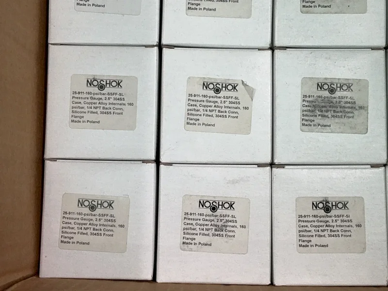 NOSHOK 0-160PSI PRESSURE GAUGES  -  25-911-160-PSI/BAR-SSFF-SL