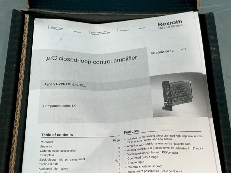 REXROTH NOSCH GROUP P/Q CLOSED-LOOP CONRTR0L AMPLIFIER   -  VT-VPRAP 1-540--10/V0
